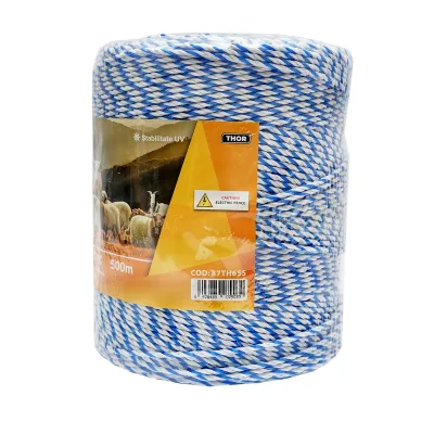 Filo per recinto elettrico, Lunghezza 500 mt, Ø 3mm. 3x0.2mm. SS, 7,8 Ohm/m, Colore Bianco/Blu, Recinzioni Elettriche Thor - immagine 3