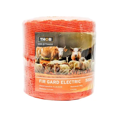 Filo per recinto elettrico, Lunghezza 500 mt, Ø2,5mm. 3x0.15mm. SS , 7.4 Ohm/m, colore arancione, recinzioni elettriche Thor - immagine 2