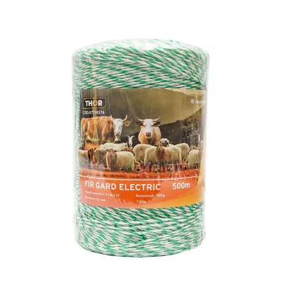 Filo per recinto elettrico, Lunghezza 500 mt, Ø2.5mm. 4x0.2mm SS, 7 Ohm/m , colore bianco/verde, recinzioni elettriche Thor - immagine 2