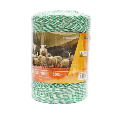 Filo per recinto elettrico, Lunghezza 500 mt, Ø2.5mm. 4x0.2mm SS, 7 Ohm/m , colore bianco/verde, recinzioni elettriche Thor - immagine 3
