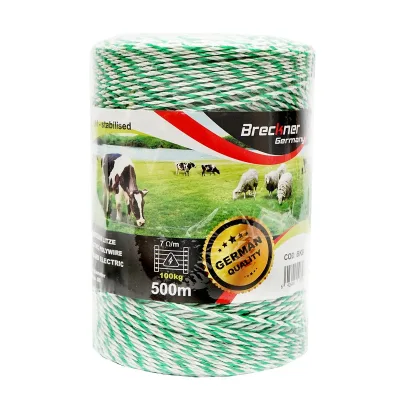 Filo per Recinto Elettrico, Lunghezza 500 mt, Ø2.5mm. 4x0.2mm. SS, 7 Ohm/m, colore Bianco/Verde, Recinzioni Elettriche Breckner Germany - immagine 3