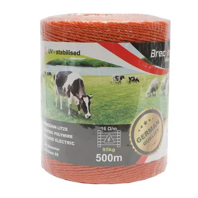 Filo per Recinto Elettrico, Lunghezza 500 mt, Ø2mm. 3x0.15mm. SS, 16 Ohm/m, colore arancione, Recinzioni Elettriche Breckner Germany - immagine 2