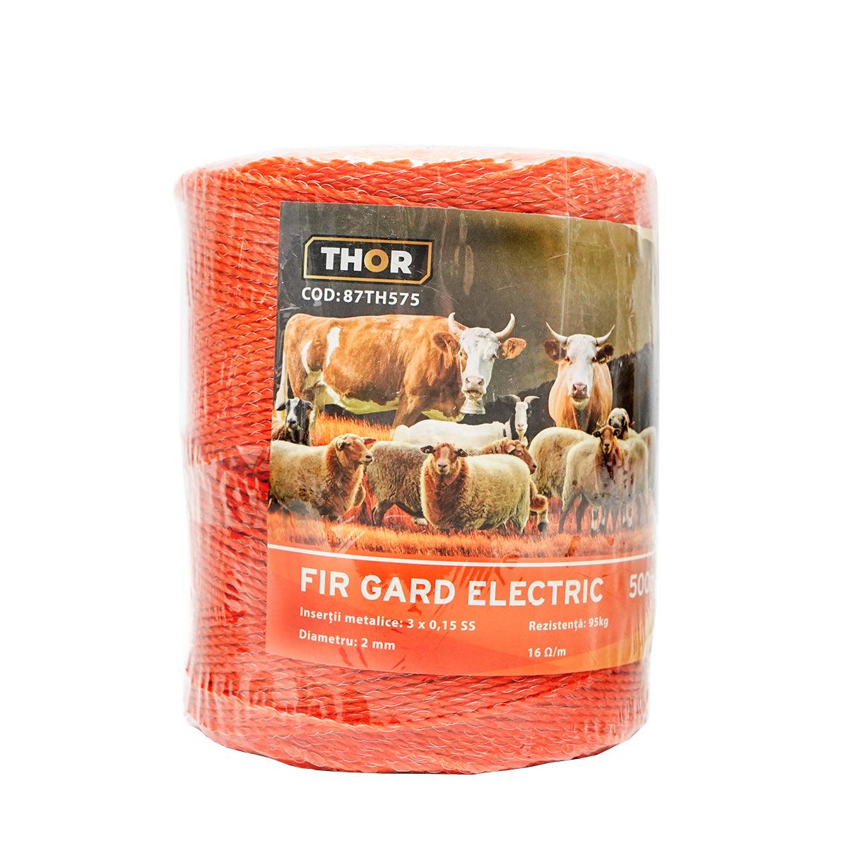 Filo per Recinto Elettrico, Lunghezza 500 mt, Ø2mm. 3x0.15mm. SS, 16 Ohm/m, colore arancione, Recinzioni Elettriche Thor - immagine 2