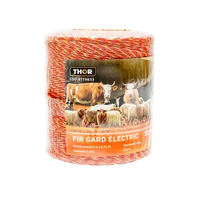 Filo per recinto elettrico, Lunghezza 500 mt, Ø2mm. 6x0.15mm SS, 8 Ohm/m, colore arancione/giallo, recinzioni elettriche Thor - immagine 2