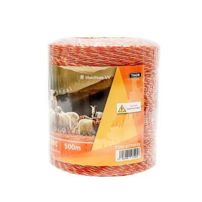 Filo per recinto elettrico, Lunghezza 500 mt, Ø2mm. 6x0.15mm SS, 8 Ohm/m, colore arancione/giallo, recinzioni elettriche Thor - immagine 3