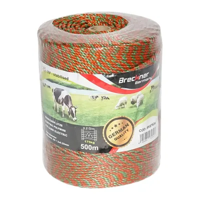 Filo per recinto elettrico, Lunghezza 500 MT, Ø3mm 3x0.2mm SS 2x0.25mm CU, recinzioni elettriche Breckner Germany