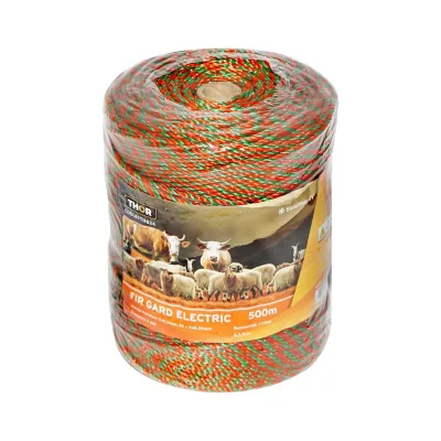 Filo per Recinto Elettrico, Lunghezza 500 mt, Ø3mm. 3x0.2mm SS + 2x0.25mm, 0.2 Ohm/m, Colore Arancione/Verde, Recinzioni Elettriche Thor - immagine 3