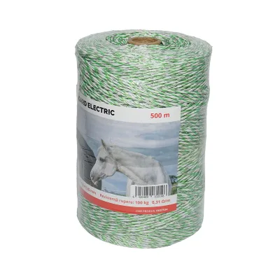 Filo per Recinto Elettrico, Lunghezza 500 mt, Ø3mm. 6x0.3mm. SS, 0.31 Ohm/m, colore Bianco/Verde, Recinzioni Elettriche Baisan - immagine 2