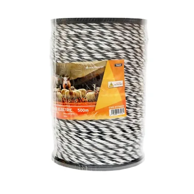 Filo per Recinto Elettrico, Lunghezza 500 mt, Ø4mm. 3x0.2mm. SS, 9 Ohm/m, colore Bianco/Nero, Recinzioni Elettriche Thor - immagine 2
