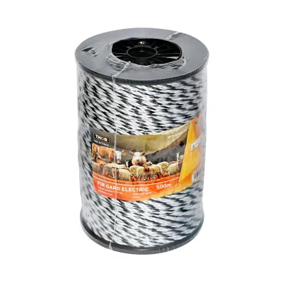Filo per Recinto Elettrico, Lunghezza 500 mt, Ø4mm. 3x0.2mm. SS, 9 Ohm/m, colore Bianco/Nero, Recinzioni Elettriche Thor - immagine 3