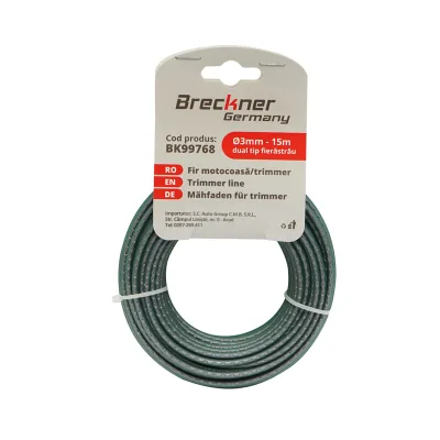 Filo seghettato grigio per decespugliatore 3mmx15m Breckner Germany - immagine 2