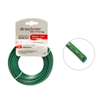 Filo seghettato verde per decespugliatore 3mmx15m Breckner Germany