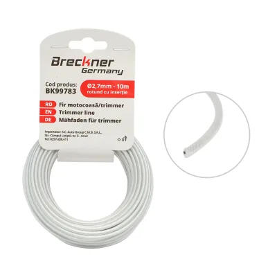 Filo tondo con inserto metallico per decespugliatore 2,7mmx10m Breckner Germany