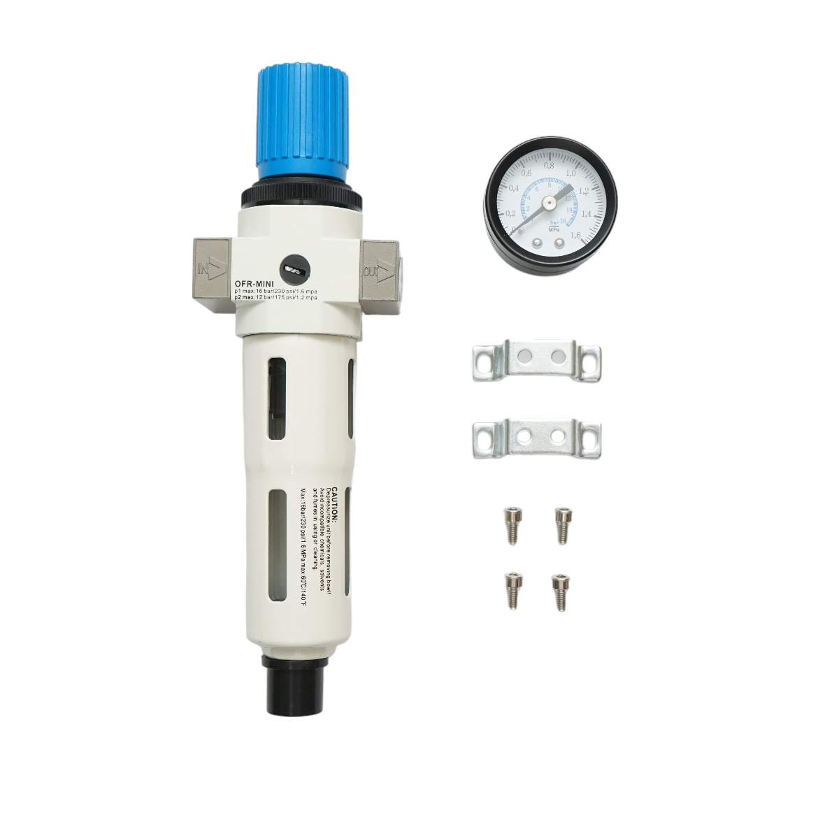 Filtro aria con regolatore di pressione max. 1,6 MPa, attacco 1/4"