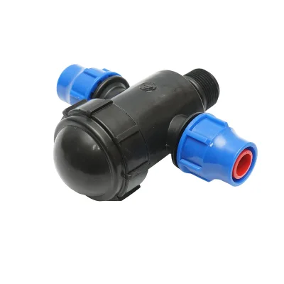 Filtro in plastica a T con rete 20x20mmx1 pollice per sistemi di irrigazione. - immagine 2