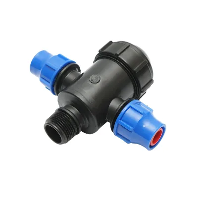 Filtro in plastica a T con rete 20x20mmx1 pollice per sistemi di irrigazione. - immagine 3