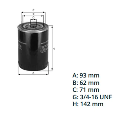 Filtro olio per trattore forestale con motore Perkins, Massey Ferguson, Case, New Holland P554403 W940/24 - immagine 4