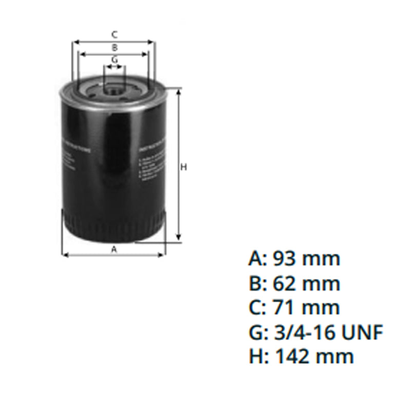 Filtro olio per trattore forestale con motore Perkins, Massey Ferguson, Case, New Holland P554403 W940/24 - immagine 4