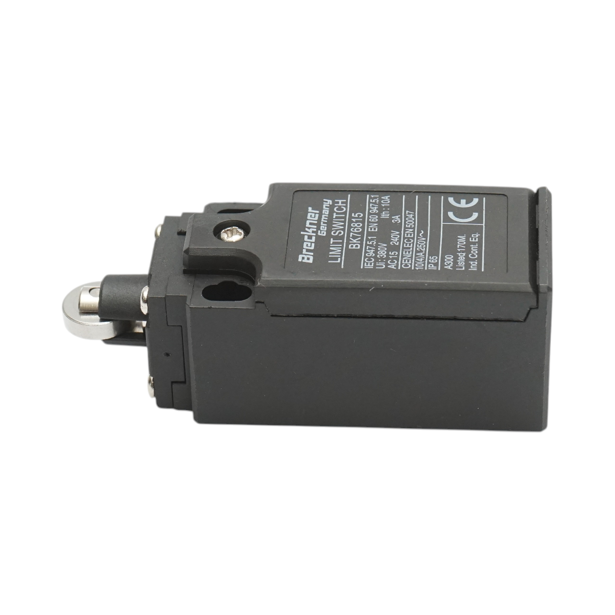Finecorsa con attuatore a pistone e rullo orizzontale 250V/380V, 10A IP65 Breckner Germany - immagine 2