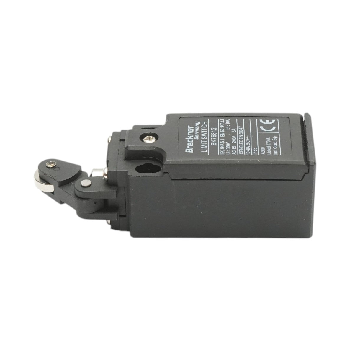 Finecorsa con attuatore a pistone, rullo orizzontale e braccio corto 250V/380V, 10A IP65 Breckner Germany - immagine 2