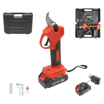 Forbici da giardino elettriche con 2 batterie 36V, 1.5Ah agli ioni di litio, 100W, diametro di taglio 0-25mm, pulsante di sicurezza Breckner Germany