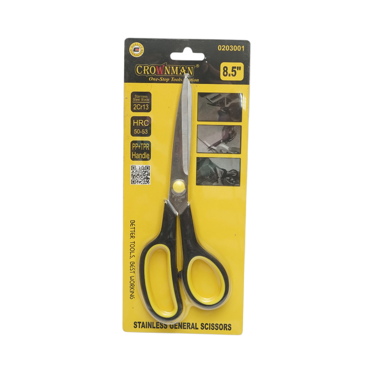 Forbici universali Crownman 215mm in acciaio inox, impugnatura ergonomica in PP+TPR - immagine 4