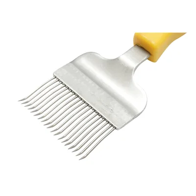 Forca apistica per disopercolare con rebbi piegati in acciaio inox e manico in plastica 210 mm - immagine 3