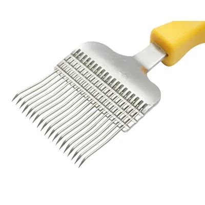 Forca apistica per disopercolare con rebbi piegati in acciaio inox e manico in plastica 210 mm - immagine 4