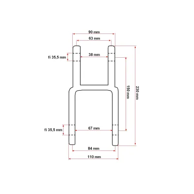 Forcella di traino in ghisa UTB U-650 a forma di H - immagine 4