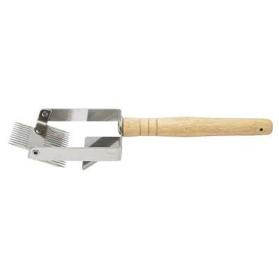 Forchetta per disopercolare, decapsulare miele in acciaio inox con manico in legno. - immagine 3