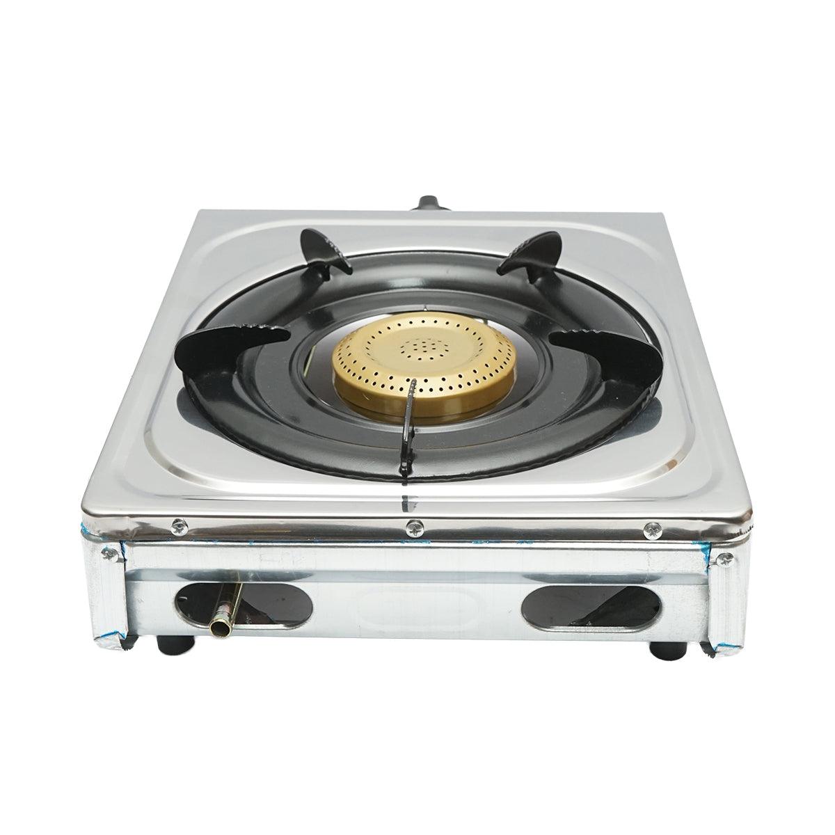 Fornello a Gas, 1 Bruciatore in Ghisa, 2,5 KW, Acciaio Inox, Fornello a gas Campeggio Camper Giardino Breckner Germany - immagine 3