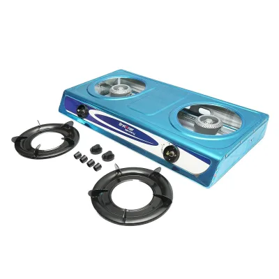 Fornello a Gas, 2 Bruciatori in Ghisa, 2,5 KW, Acciaio Inox, Fornello a gas Campeggio Camper Giardino Breckner Germany - immagine 2