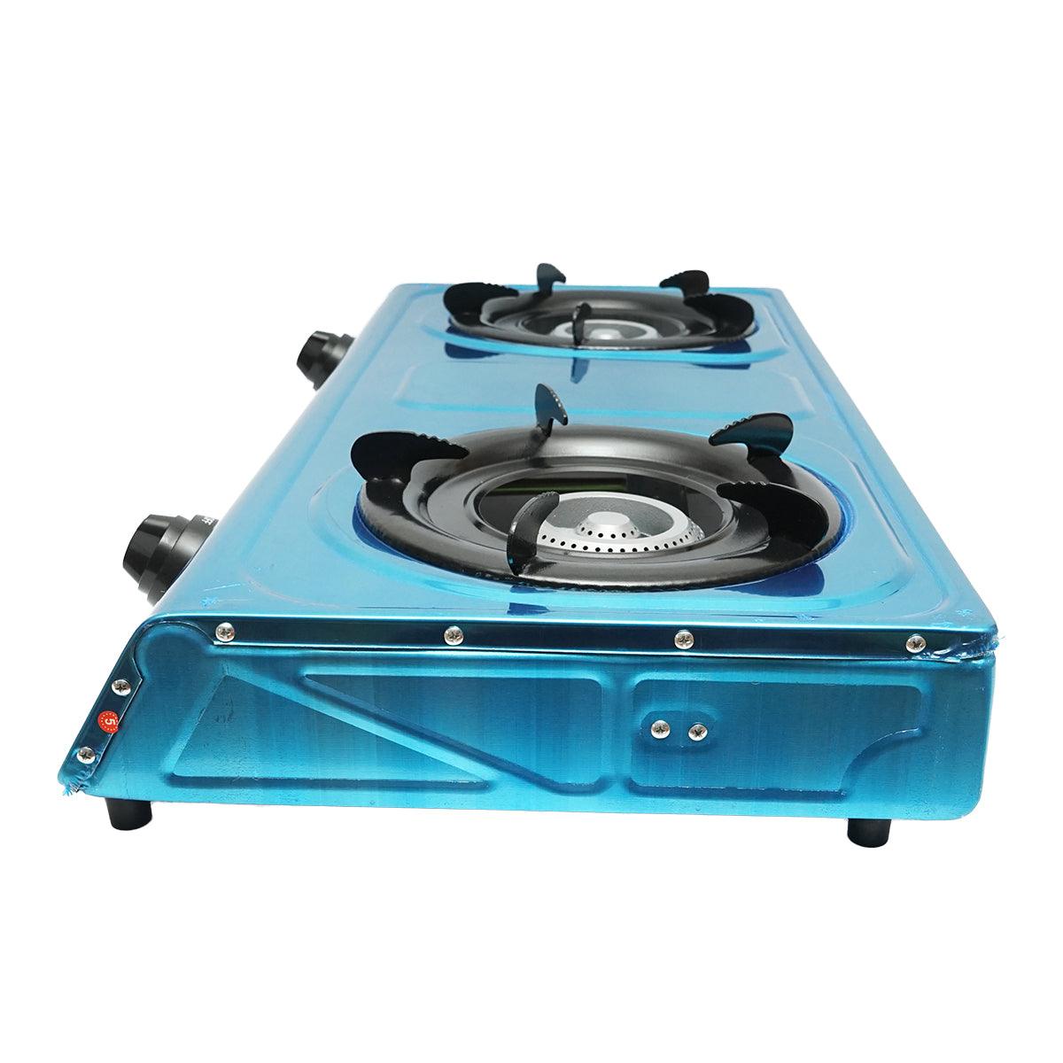 Fornello a Gas, 2 Bruciatori in Ghisa, 2,5 KW, Acciaio Inox, Fornello a gas Campeggio Camper Giardino Breckner Germany - immagine 3