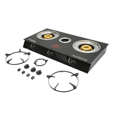 Fornello a Gas, 3 Bruciatori in Ghisa, 2,5 KW, Vetro Temperato, 700x380x94mm Fornello a gas Campeggio Camper Giardino Breckner Germany - immagine 2