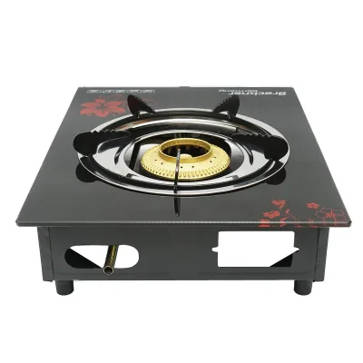 Fornello a Gas, 3 KW, Bruciatore in Ghisa, Vetro Temperato 40x30x9 cm, Fornello a gas Campeggio Camper Giardino Breckner Germany - immagine 4