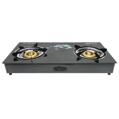 Fornello a gas, piano cottura con 2 bruciatori in ghisa 2,5KW vetro temperato 700x380x94mm, Fornello a gas Campeggio Camper Giardino Breckner Germany - immagine 4