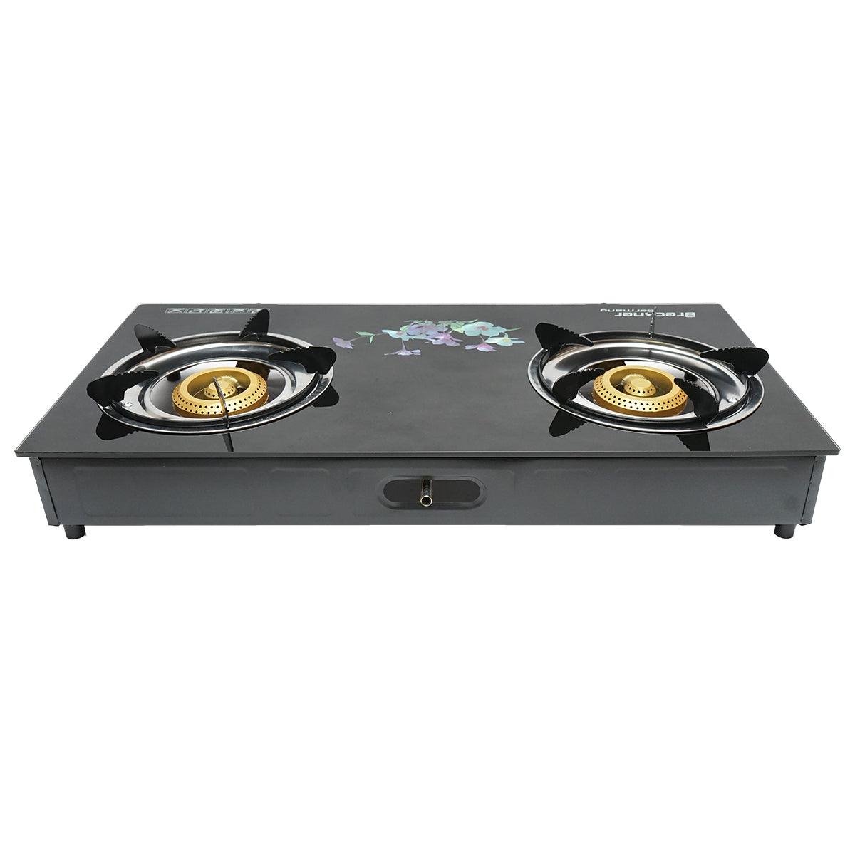 Fornello a gas, piano cottura con 2 bruciatori in ghisa 2,5KW vetro temperato 700x380x94mm, Fornello a gas Campeggio Camper Giardino Breckner Germany - immagine 4