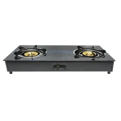Fornello a gas, piano cottura con 2 bruciatori in ghisa 3KW vetro temperato 700x380x94mm, Fornello a gas Campeggio Camper Giardino Breckner Germany - immagine 4