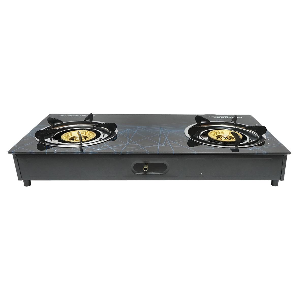 Fornello a gas, piano cottura con 2 bruciatori in ghisa 3KW vetro temperato 700x380x94mm, Fornello a gas Campeggio Camper Giardino Breckner Germany - immagine 4