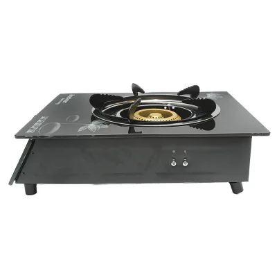 Fornello a gas, piano cottura con un bruciatore in ghisa 2,5KW vetro temperato 400x300x90mm, Fornello a gas Campeggio Camper Giardino Breckner Germany - immagine 3