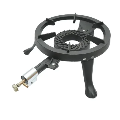 Fornellone a Gas Portatile in Ghisa, 3 Piedi, 330×110 mm, Bruciatore 106 mm, 6 kg, Fornello Ghisa per Campeggio e Esterni