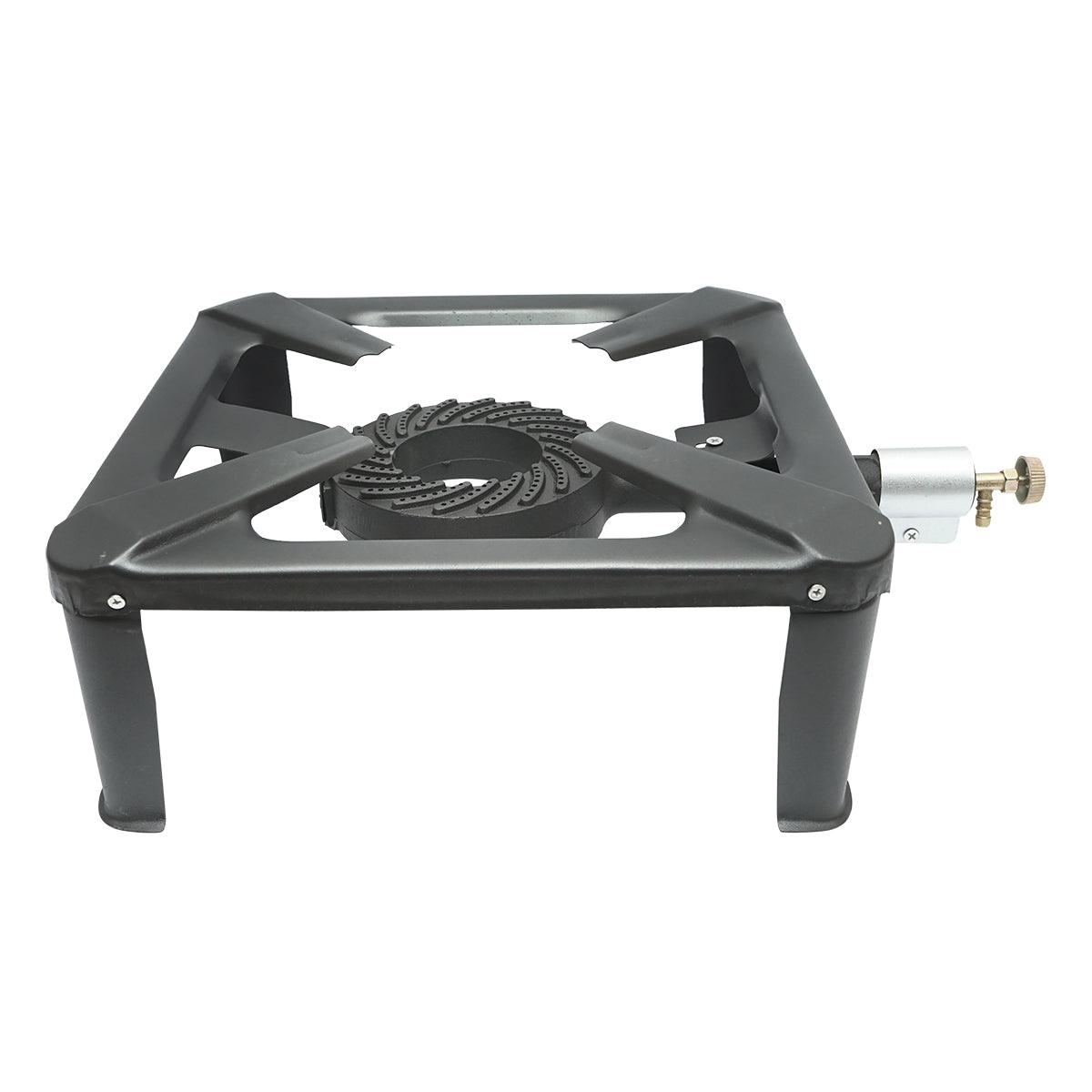 Fornellone a Gas Portatile in Ghisa, 4 Piedi, 400 x 400 x 106 mm, Bruciatore 107 mm Fornello Ghisa per Campeggio e Esterni - immagine 2