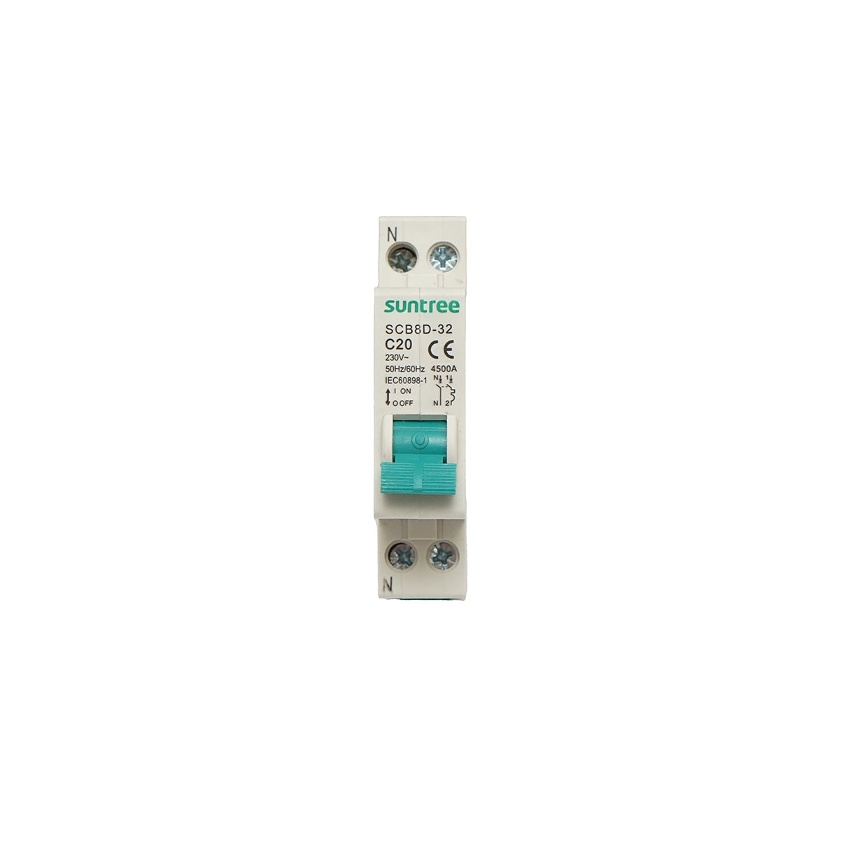Fusibile automatico bipolare 1P+N, 20A, 4,5kA Suntree