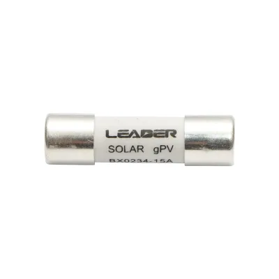 Fusibile cilindrico 10x38mm BX0234 per sistemi solari gPV, 15A, 1000V Leader