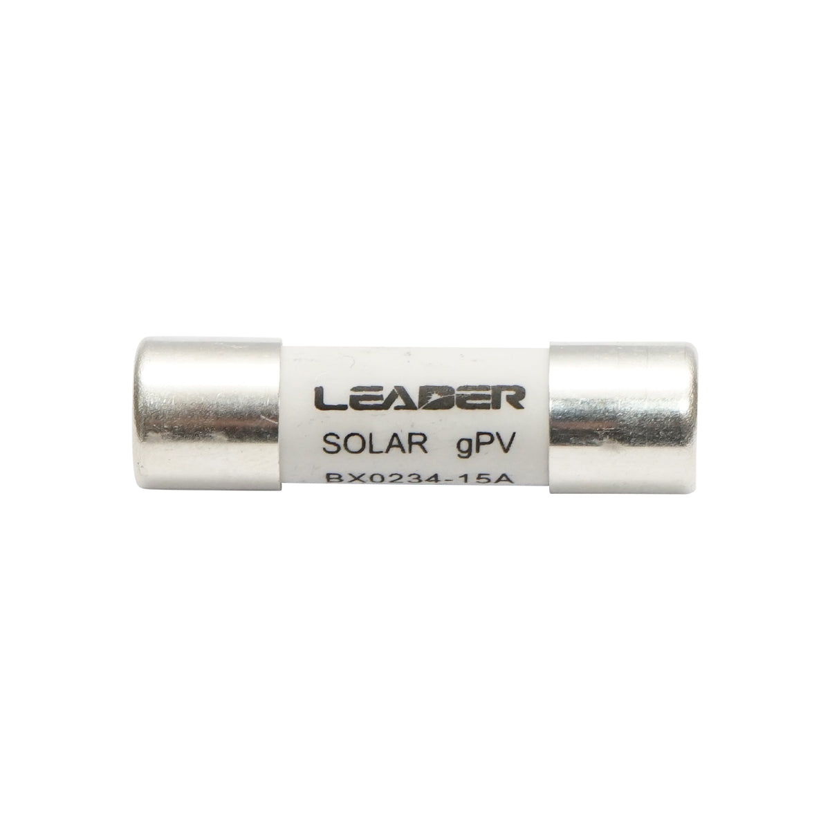 Fusibile cilindrico 10x38mm BX0234 per sistemi solari gPV, 15A, 1000V Leader
