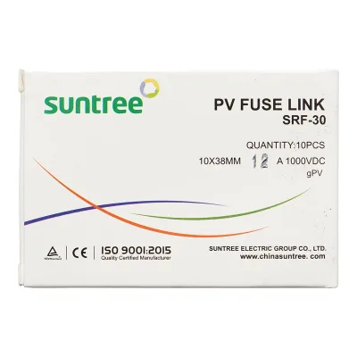 Fusibile cilindrico SRF-32 per sistemi solari gPV, 12A, 1000V Suntree - immagine 3