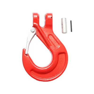 Gancio con bullone e sicurezza per catena a maglie da 10 mm, carico massimo supportato 3,15 T
