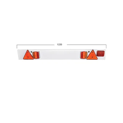 Supporto universale per gancio traino , 1220 mm, 2 luci a LED, 1 fendinebbia a LED, 2 triangoli riflettenti, cavo da 6 m e presa a 7 pin 12/24 V - immagine 4