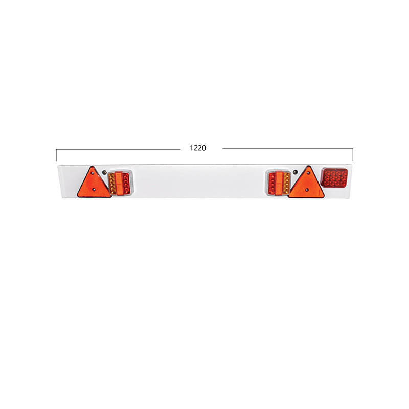 Supporto universale per gancio traino , 1220 mm, 2 luci a LED, 1 fendinebbia a LED, 2 triangoli riflettenti, cavo da 6 m e presa a 7 pin 12/24 V - immagine 4