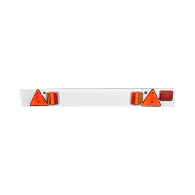 Supporto universale per gancio traino , 1220 mm, 2 luci a LED, 1 fendinebbia a LED, 2 triangoli riflettenti, cavo da 6 m e presa a 7 pin 12/24 V